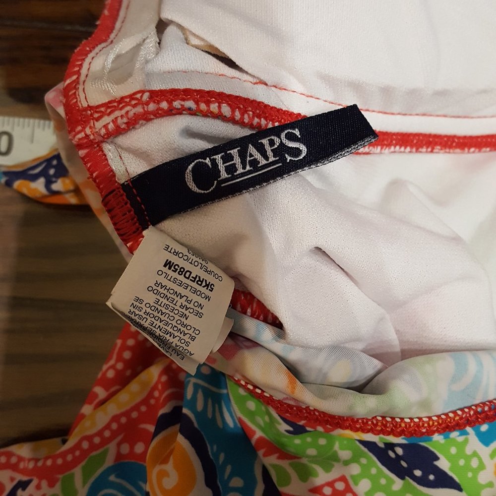 Chaps Halter Paisley Floral Tankini Top Swimsuit Size 6 - Picture 9 of 11